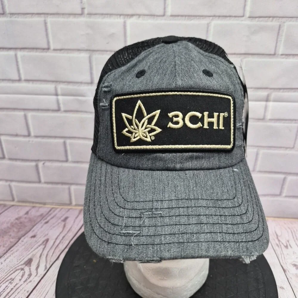 RCR Kyle Busch #8 NASCAR Trucker Cap 3CHI Patch Sponsor Distressed Hat‎
